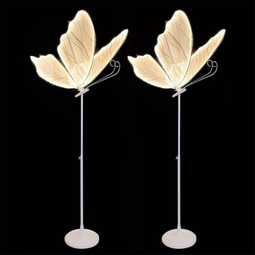 Lampe de sol et de plafond LED papillon, décoration romantique réglable en hauteur