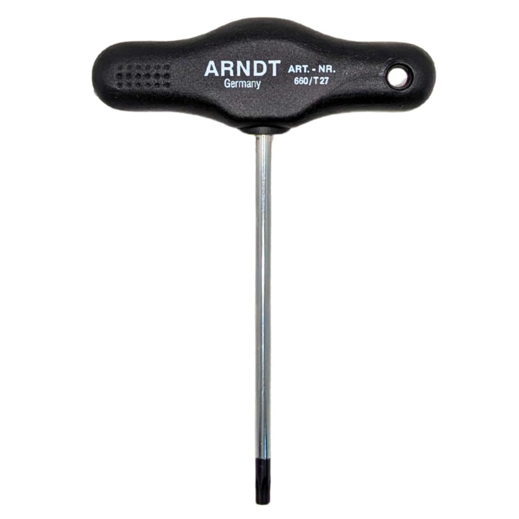 ARNDT Germany Torx T27 T-Handle Screwdriver | Chrome Vanadium Steel Shaft | Ergonomic Grip T Bar Handle Star Hex | Holding Function | Professional Star Screwdriver for Repair & DIY