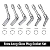 DPTOOL 6pcs 3/8 Drive Extra Long Glow Plug Socket Set, 180 Degree Universal Joint Swivel Spark Plug Socket Set, 6 Point Glow Plug Removal and Installation Tool 8mm 9mnm 10mm 12mm 14mm 16mm