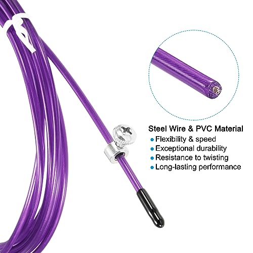 PATIKIL 10Ft Speed Jump Rope Replacement Cable, 2.5mm Professional Skipping Rope Steel Wire Replace for High Speed Jump Ropes Purple - Image 4