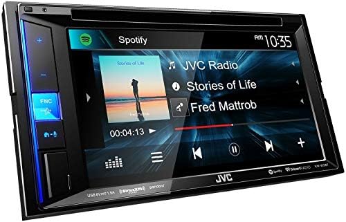 JVC KW-V25BT Double DIN in-Dash Bluetooth CD/DVD/AM/FM/Digital Media Car Stereo Receiver w/ 6.2" Touchscreen, Pandora, Spotify and iHeartRadio Control + HD Backup Camera