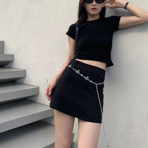 Women Waist Chain Dress Decorative Minimalist Black Butterfly Metal Waist Chain Elegant Waist Belts Clothing3