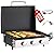 GREEN PARTY 22 inch Tabletop Griddle with Ceramic Coated Cast Iron Plate, 3 Burners Flat Top Griddle, Portable Propane Gas BBQ Grill Griddle for Kitchen Outdoor Cooking Barbecue Camping Tailgating