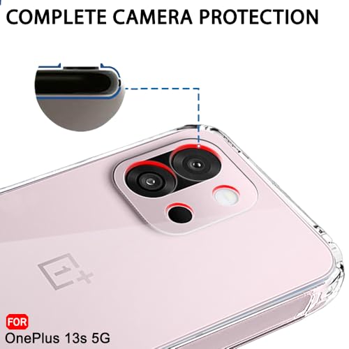 Image of TheGiftKart Best Camera Protection Back Cover Case for OnePlus 13s 5G | Ultra Clear Soft Case | Inbuilt Dust Plugs & Anti-Slip Grip | Slim & Protective Cover for OnePlus 13s 5G (Silicone, Transparent)