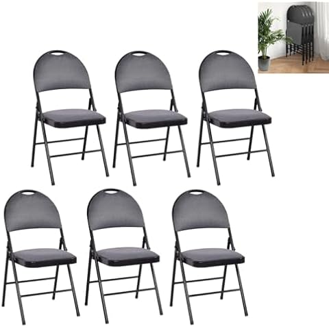 TANGZON Folding Chairs with Backrest, Grey Cover