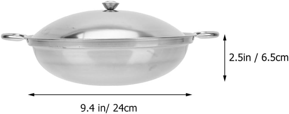 Luxshiny 2pcs Stainless Steel Thickened Anti-spill Hot Pot Cookware for Home Cooking Energy-saving Pot Double Handles for Seafood and Stews