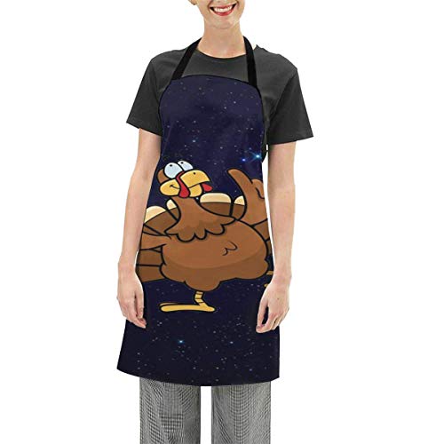 Yishow Unisex Thanksgiving Funny Turkey Cooking Chef Kitchen Aprons With Adjustable Bib Black #TOP1