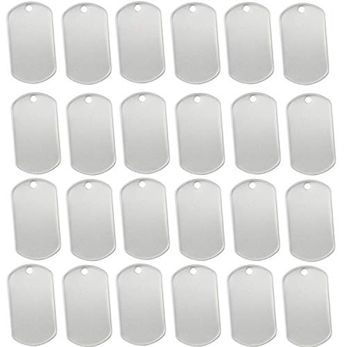 Orgrimmar 100 PCS Dog Tags Shiny Stainless Steel Military spec Rolled Edge Backing