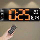 Opis Technology Clock 1 XL Reloj Digital de Pared - Pantalla LED Azul/Blanco 32cm con Mando, Doble Alarma, Temporizador - Requiere Alimentación (Incluida)