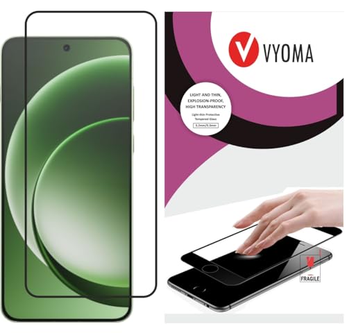 Image of VYOMA Military-Grade Gorilla Tempered Glass Screen Protector for Poco X8 Pro / Redmi Turbo 5 (Black), High Clarity, 9H Hardness Scratch Resistant, Shatterproof, Edge to Edge Full Screen Coverage with Easy Installation Kit