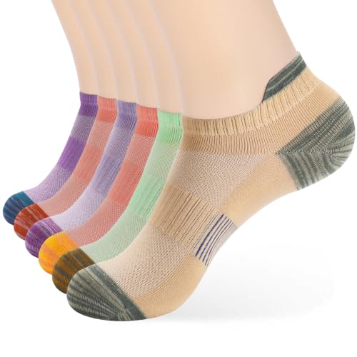 Image of ATBITER Ankle Socks Women /Men 6-12Pairs Thin Low Cut No Show Socks With Tab | White Summer Lightweight Athletic Running Yoga Pilates Workout Sneaker Non Slip Short Socks Size 7-9 9-11