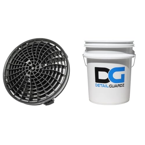 【セット買い】ディテール ガーズ(Detail Guardz) ダートロック(DIRT LOCK)バケツフィルター 洗車傷防止 洗車用品 自動車 グリットフィルター 砂と石の分離 ブラック 特許取得済み DG-DL-BLK + オリジナルバケツ2.0 大容
