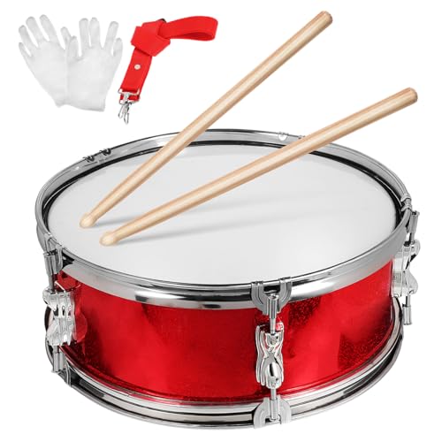 WHAMVOX Boys and Girls Drum Set Marching Snare Drum Kit Drumsticks Belt and Gloves Musical Instrument Set for Toddlers Teens Boys and Girls