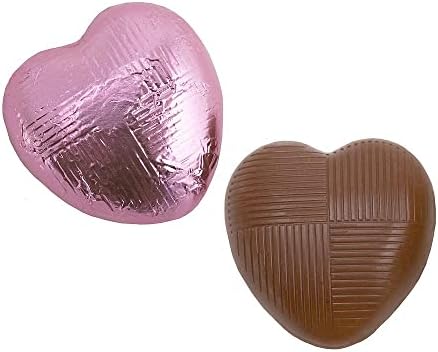 Italian Options Milk Chocolate Foiled Hearts, 200 Chocolates, Pink Foil