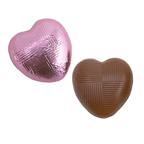 Italian Options Milk Chocolate Foiled Hearts, 30 Chocolates, Pink Foil