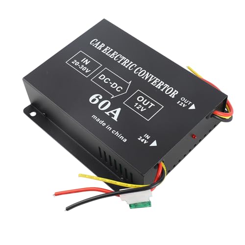 Adaptador convertidor de Transformador Reductor de 720W 60A DC 24V a 12V - Reductor de Voltaje eléctrico de aleación de Aluminio de Alta Resistencia para refrigerador de automóvil