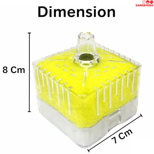 Image of SANSEFERO BL-A02 Biological Sponge Filter for Aquarium with 2mm L Tube Air-Powered Oxygen Bubble Filter Bio Sponge for Shrimp Tanks,Bowl, Fish Tank Quiet & Gentle (No Motor Added)