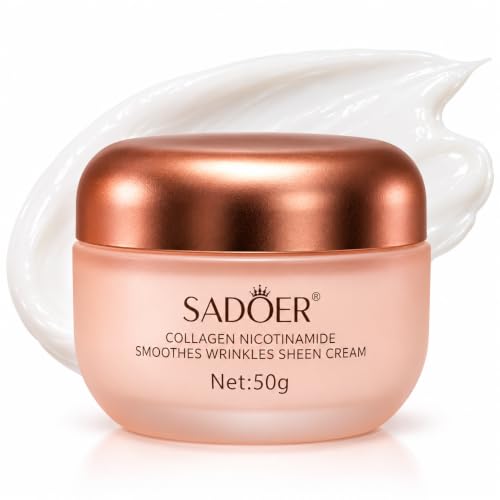 SADOER Collagen Niacinamide Face Cream, Firming Wrinkle Moisturizer 1.76 oz