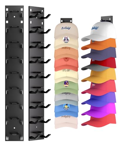2 Pack Hat Organizer for Baseball Caps, Strong Adhesive...