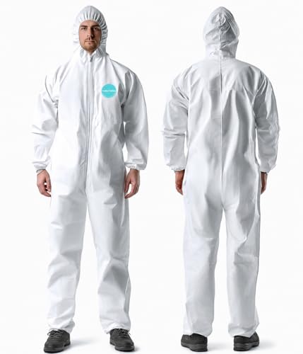 Heavy Duty Disposable Hazmat Suits (Large)