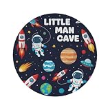 Juego de 1 mantel individual redondo Cosmic Little Man Cave, lavable, resistente al calor, 15 pulgadas, lavable, antideslizante, para cocina, comedor, vacaciones, fiesta, decoración de mesa, uso en