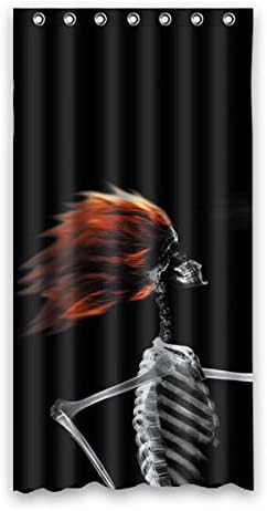 90 cm x183 cm (36 "x72") Bathroom Shower Curtain, Crazy Skull Hip-hop Style Personality Fashion Waterproof Shower Curtain Mildew