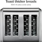 Hamilton Beach 4-Slice Toaster, Brushed Stainless Steel, Extra-Wide Slot Toaster with Shade Selector, Toast Boost, Slide-Out Crumb Tray, Auto Shutoff, Cancel Button, 24910G | Browning Control With 7 Shades | Auto Shutoff | Toast Boost | Slide-Out Cru