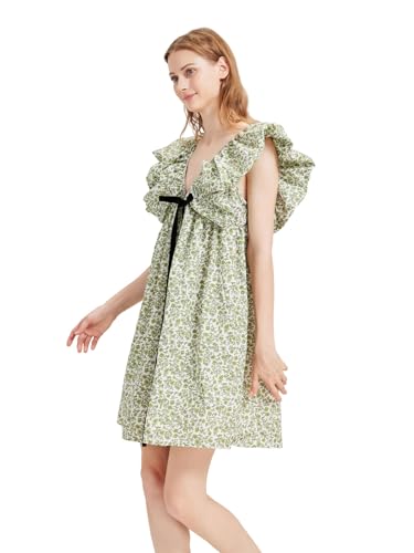 Image of Women's Summer Dress Floral V-Neck Sleeveless Casual Mini Dress Sundress