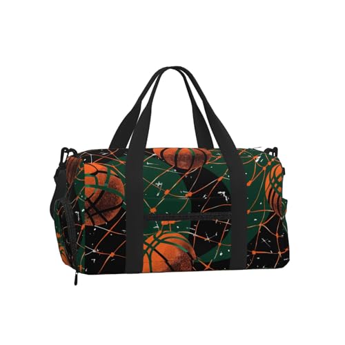 Bolsa de deporte con compartimento para zapatos y lona resistente al agua para viajes de noche 1