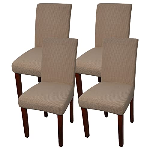 Trusir Camel Chair Covers For Dining Room Set Of 4, Stretch Chair Slipcover Kitchen Chair Protector For Dining Covers (Camel,4Pack) #TOP6