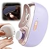 Electric Nail Clipper, 2 in 1 Electric Polishing Automatic Nail Clippers Electric Nail Trimmer with 2 Adjustable Speeds, Nail Trimmer for Seniors, Kids, Adults (Purple)