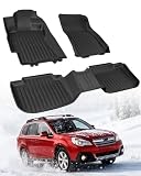WQH-44 - Subaru Carpeted Floor Mats - 2014 Subaru Forester 12 Car Floor Mats for Subaru Outback 2010-2014: All Weather Car Accessories for Outback & Legacy Sedan Mats 2014 2013 2012 2011 2010, Custom fit Front & 2nd Row 3PCS Protection