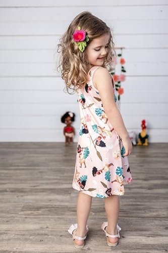 Image of Disney Stitch Princess Frozen Elsa Minnie Mouse Girls Tank Dress Sleeveless A-Line Sundress Summer Beach Clothes 2-9 Years