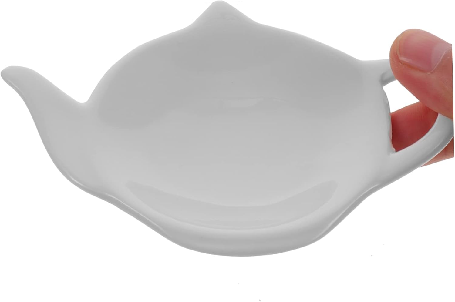 Ipetboom 4Pcs Ceramic Teapot Shaped Tea Bag Holders Porcelain Coasters Multi Purpose Snack and Seasoning Dishes for Kitchen Living Study