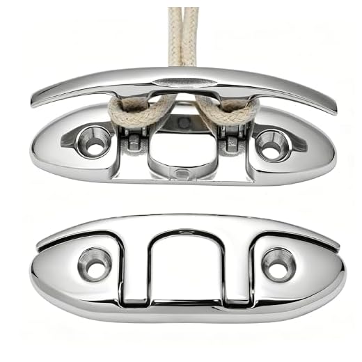 Thorn Folding Boat Cleat,Flip Up 4-1/2" Dock Cleat 316 Marine Grade Stainless Steel with Back Plate Pack of 2