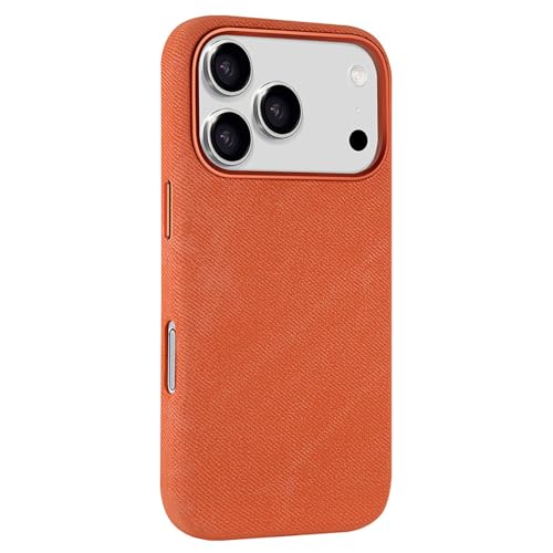 Coque iPhone 17 Pro Max en cuir orange pour sublimer votre quotidien
