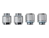 BXQINLENX Silver Chrome G1/4' to ID 3/8' OD 1/2' Soft TUBING Compression Fitting for Computer Water Cooling System Through Joint Straight Joint(4 PCS)