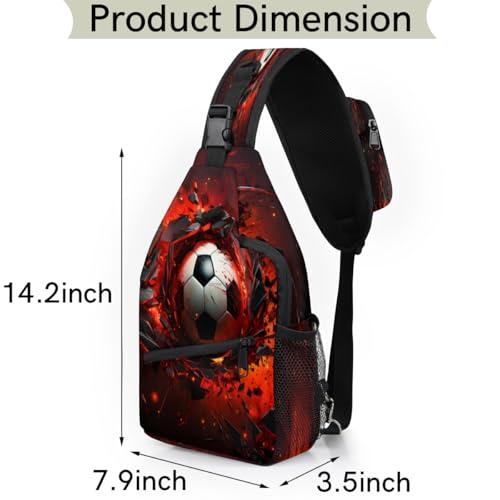 Football Cool Sling Bag Crossbody Sling Backpack Hiking Daypack for Men Women Chest Bag for Travel Running2