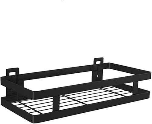qiuqiu Estante de almacenamiento de acero inoxidable montado en la pared, estante flotante negro, estante de especias para cocina, baño con varios qiuqiu Estante de almacenamiento de acero inoxidable montado en la pared, estante flotante negro, estante de especias para cocina, baño con varios