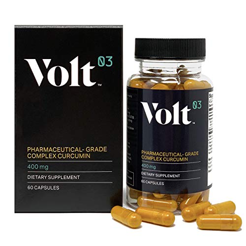 Volt03 Pharmaceutical-Grade Turmeric Curcumin Capsules | Curcumin Supplement with Anti-Aging Benefits | 60-Day Supply | Natural Anti-Inflammatory and Antioxidant for Immune Support | 400 mg