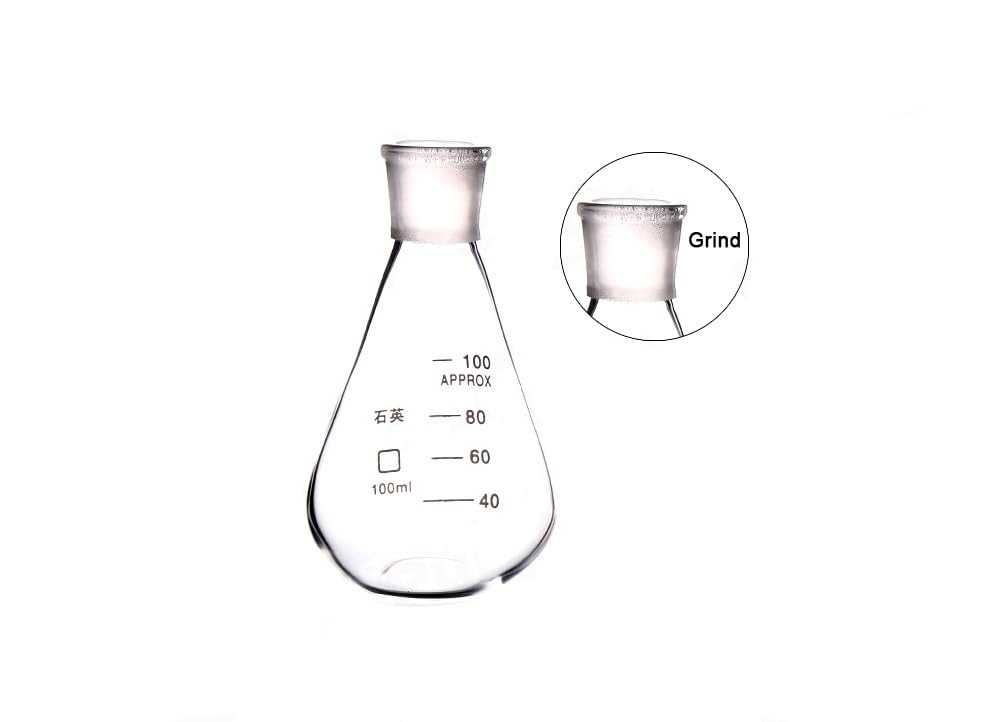 Kolba stożkowa ze szkła kwarcowego o pojemności 100 ml – odporna na wysokie temperatury kolba laboratoryjna, materiał JGS-2, do eksperymentów chemicznych
