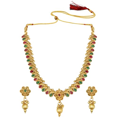 Image of Peora Gold Plated Bridal Jewellery Set with Kamarband Gift for Women Indian Traditional Ethnic Wedding