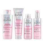 L'Oréal Paris Glycolic Gloss Set For Dull Porous Hair, Elvive At-Home Glossing Routine With Glycolic Acid, Includes Shampoo, Conditioner And Rinse-Off Treatment For Mirror Shine And Lasting Smoothness