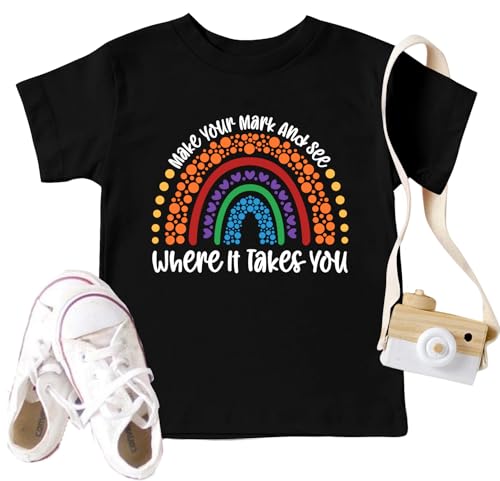 Image of CAZYCHILD Dot Day Shirt Kids Make Your Mark International Dot Day 2024 Girls Boys Colorful T-Shirt Rainbow Toddler Tees