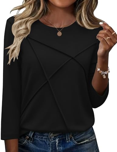 Kistore Tops for Women UK 3/4 Length Sleeve Women's T-Shirts