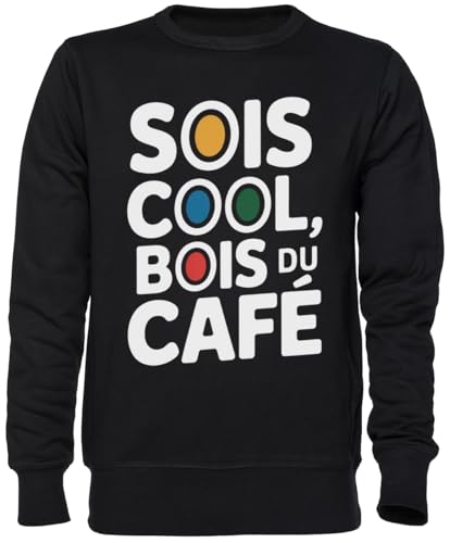 Sweat-shirt jersey unisexe imprimé noir coupe moderne en maille respirante