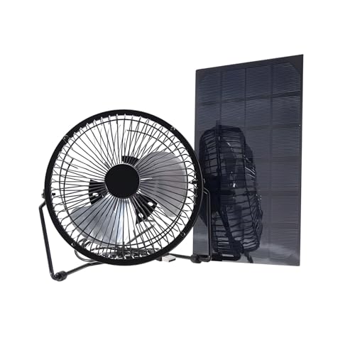 YIZITU Panel Fotovoltaico De 5 5 W De Bajo Consumo Ventilador Portátil De 8 Pulgadas Delgado Mil De Tobillo De Desarrollo Sostenible Demandas Diarias De Refrigeración Ventilador De