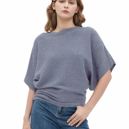 EDSTAR Boat Neck Batwing Sleeves Dolman Knitted...