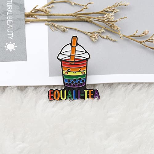 WSNANG Equalitea Rainbow Milk Tea Enamel Pin Gay Pride LGBT Gift Gay Pride Support Gift4