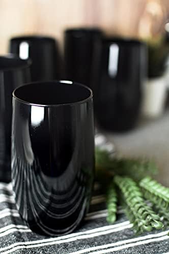 Sendez 6 Schwarze Trinkgläser 320ml Wassergläser Saftgläser Cocktailgläser Longdrinkgläser